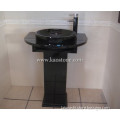 Black Granite Pedestal Wash Basin (BS001)